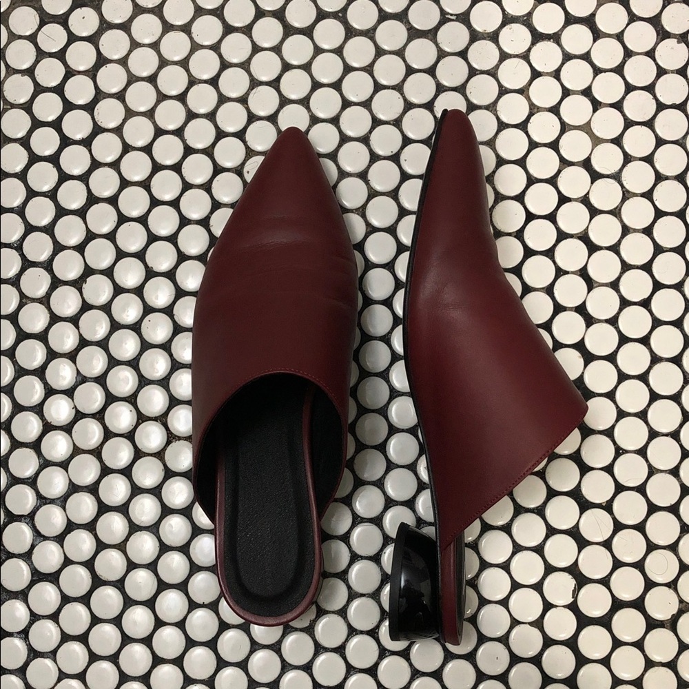 Anthropologie Burgundy Mules